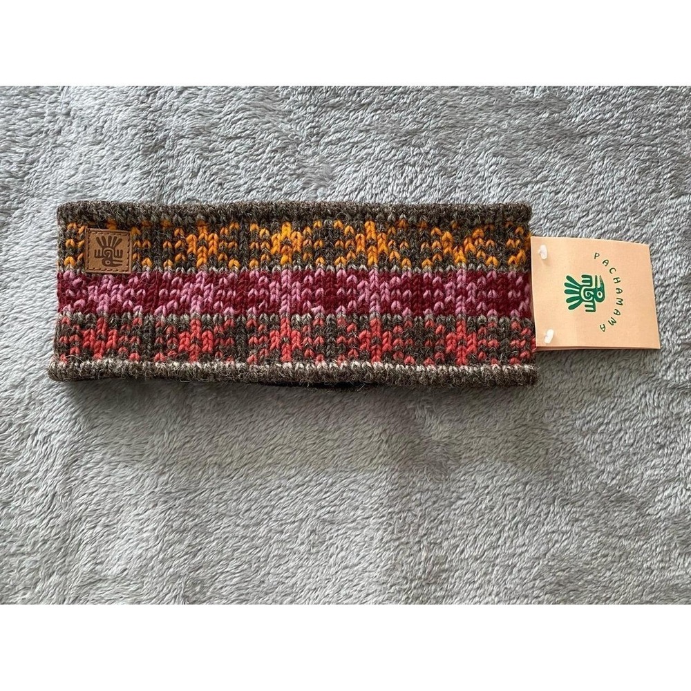Pachamama Headband Ear Warmer OSFM Sunburst Hand Knitted Wool Poly New s2